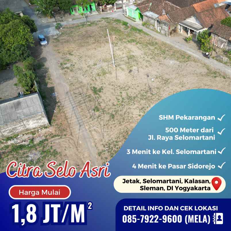 dijual tanah jetak selomartani kalasan