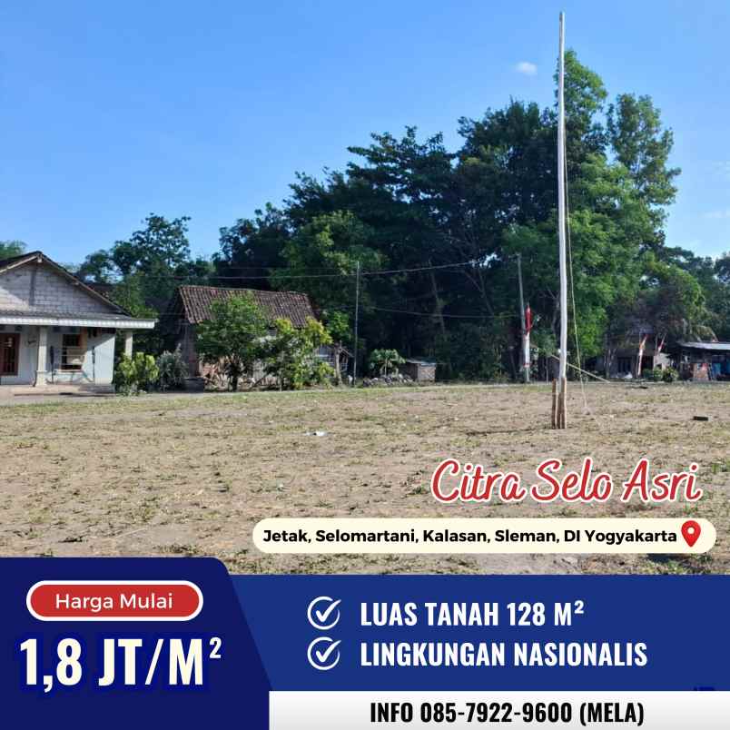 dijual tanah jetak selomartani kalasan