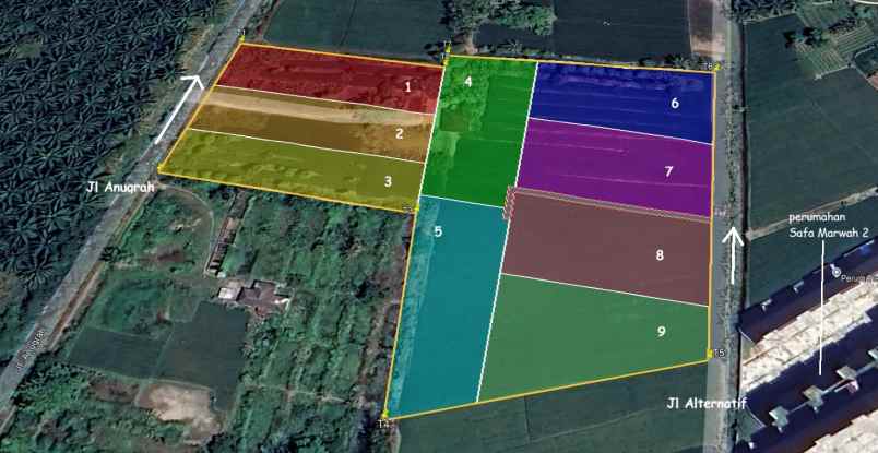dijual tanah jl anugrah batang kuis