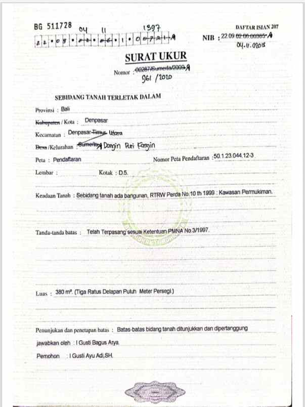 dijual tanah jl gadung