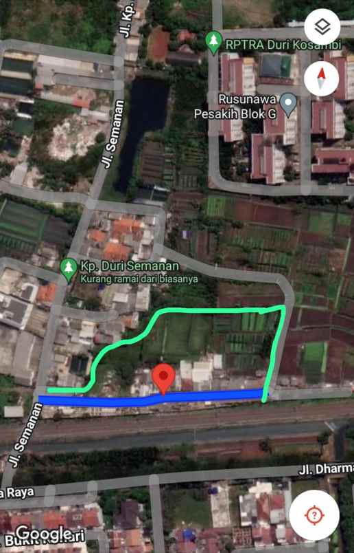 dijual tanah jl kampung duri semanan