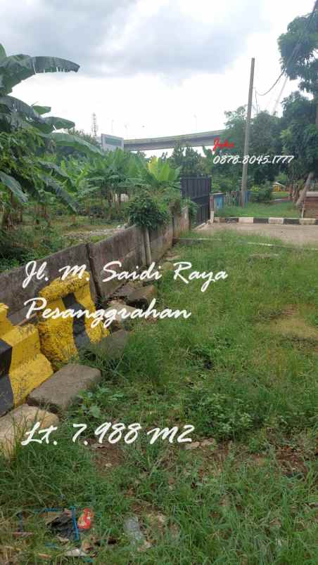 dijual tanah jl m saidi raya