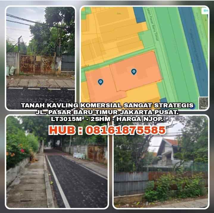 dijual tanah jl pasar baru timur pasar