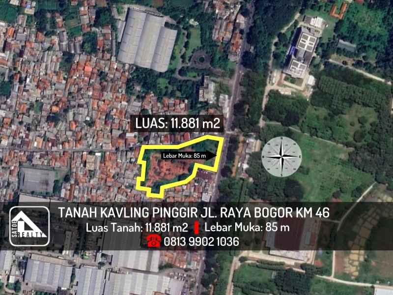 dijual tanah jl raya bogor km 46 cibinong