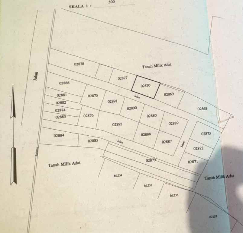 dijual tanah jl tunggul ametung