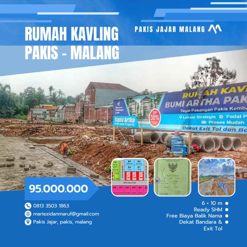 dijual tanah murah kecamatan pakis malang