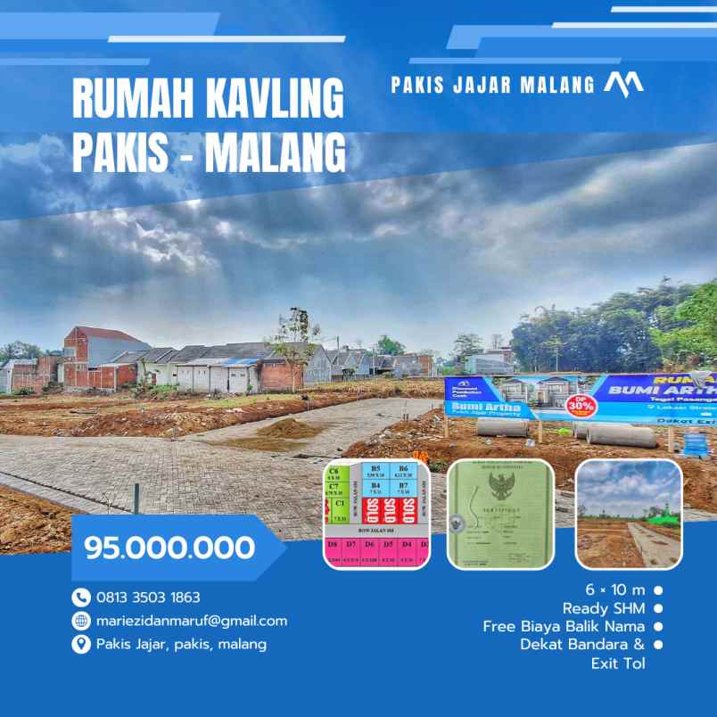 dijual tanah murah kecamatan pakis malang