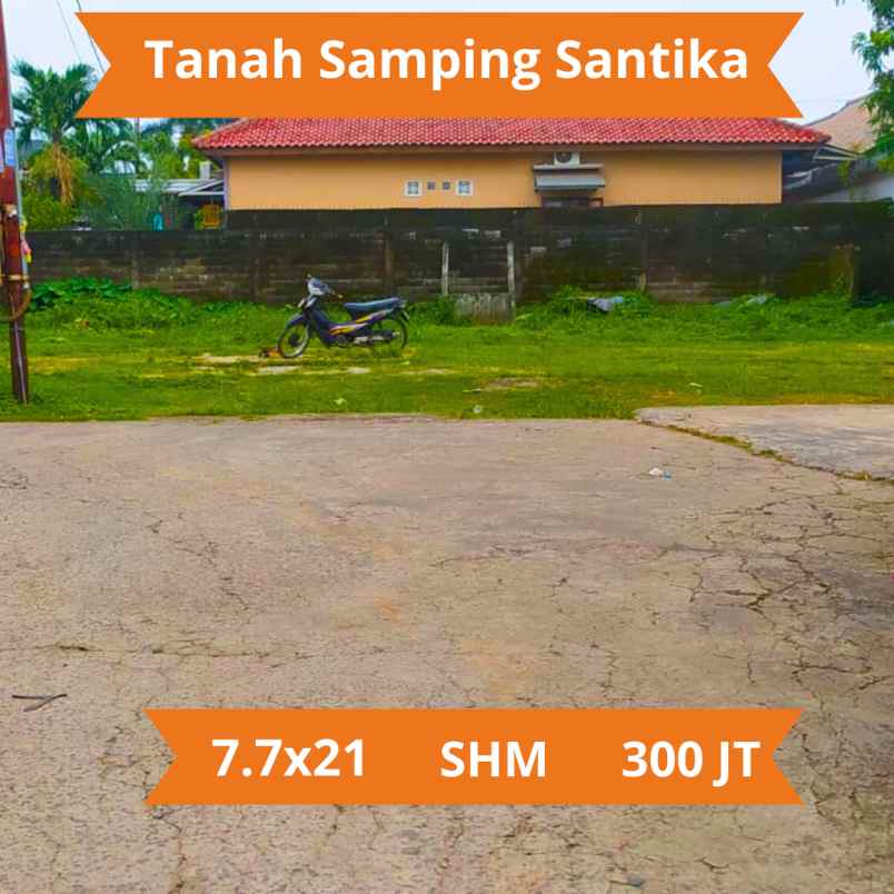 dijual tanah murah samping santika