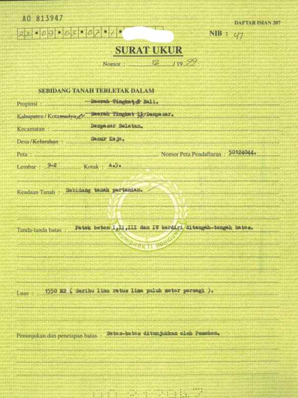 dijual tanah sedap malam