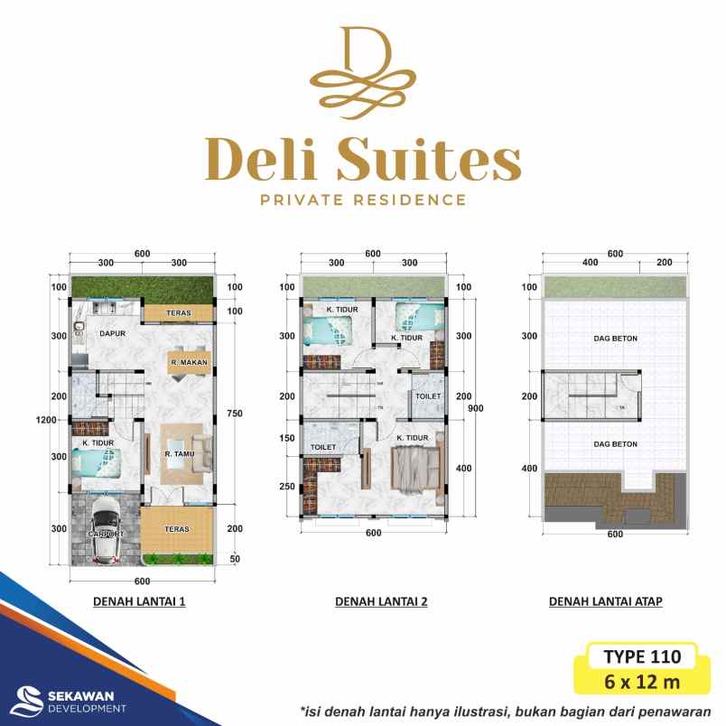 dijual villa deli suites daerah cemara