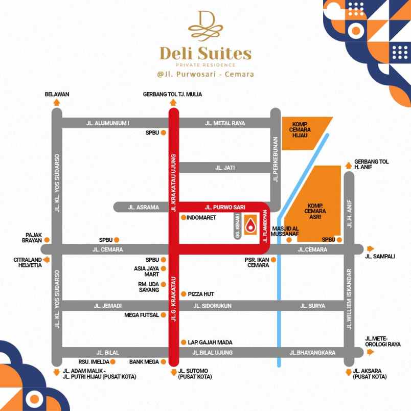 dijual villa deli suites daerah cemara