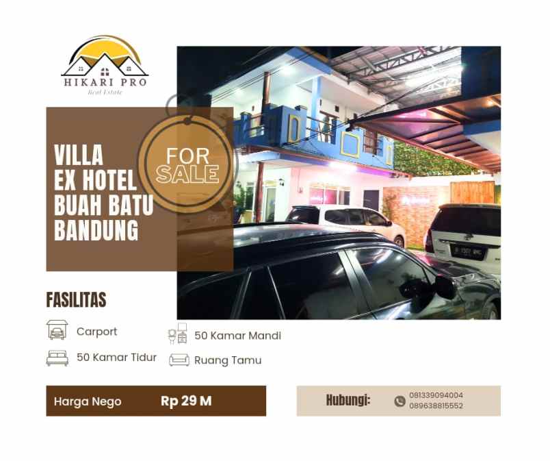 dijual villa kec bandung kidul kota bandung