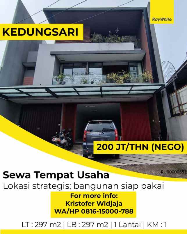 disewakan ruko gudang kantor raya kedungsari tegalsari