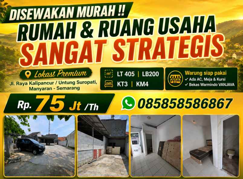 disewakan rumah jl kalipancur manyaran