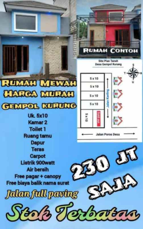 jual rumah baru murah cash kredit