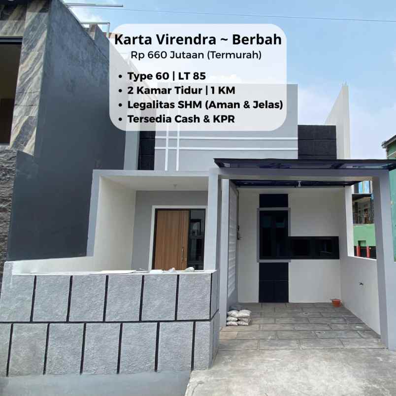 jual rumah berbah sleman shm view merapi tipe 60 85