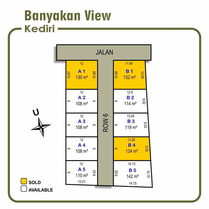 kavling kediri shm siap bangun dekat jalan raya