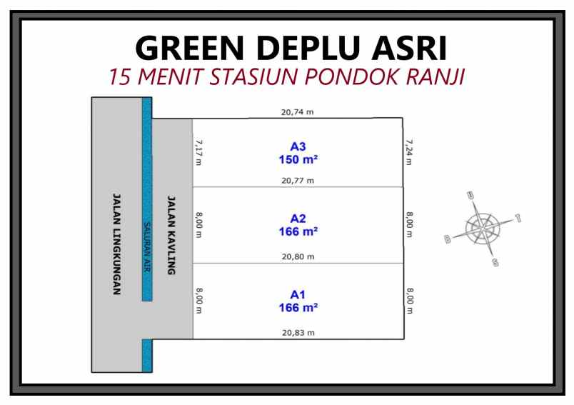 komersil tanah kavling deplu petukangan d masiv
