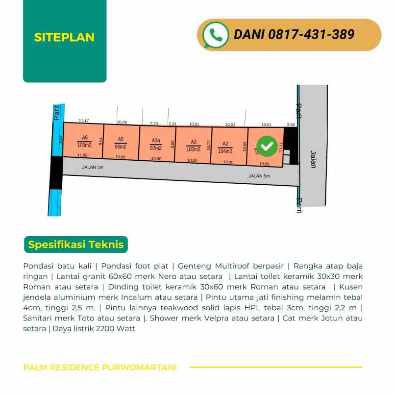 perumahan palm residence purwomartani kalasan 3 kamar