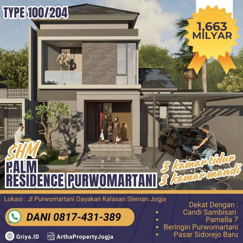 perumahan palm residence purwomartani kalasan 3 kamar