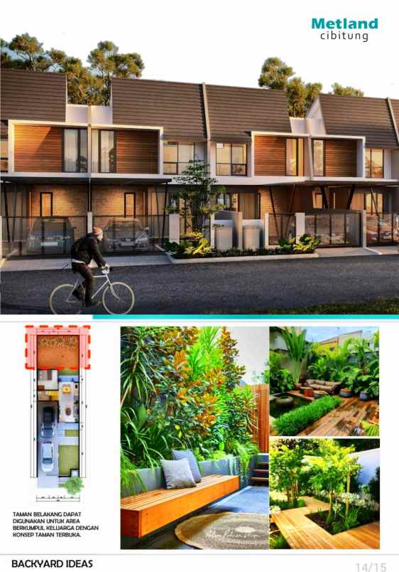 rumah 2 lantai di jalan utama metland cibitung