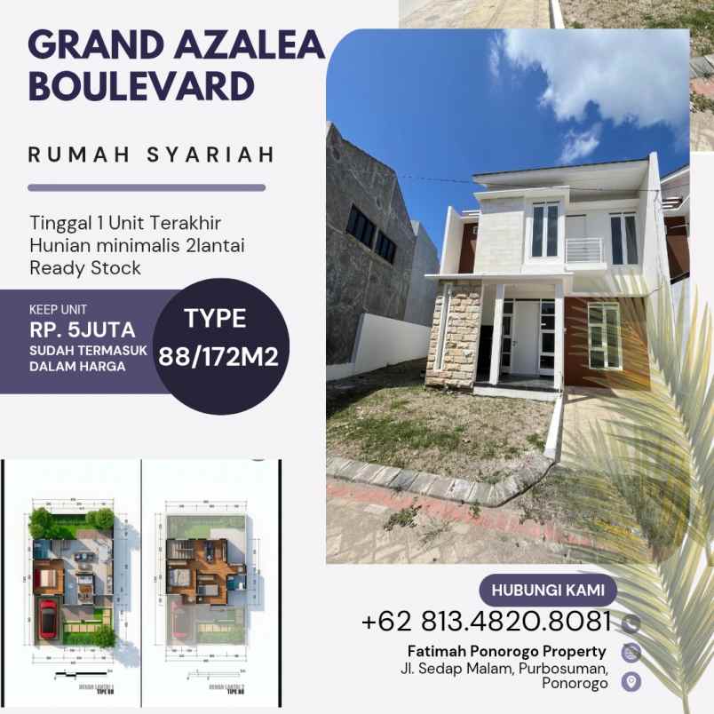rumah 2 lantai syariah edisi terakhir di ponorogo