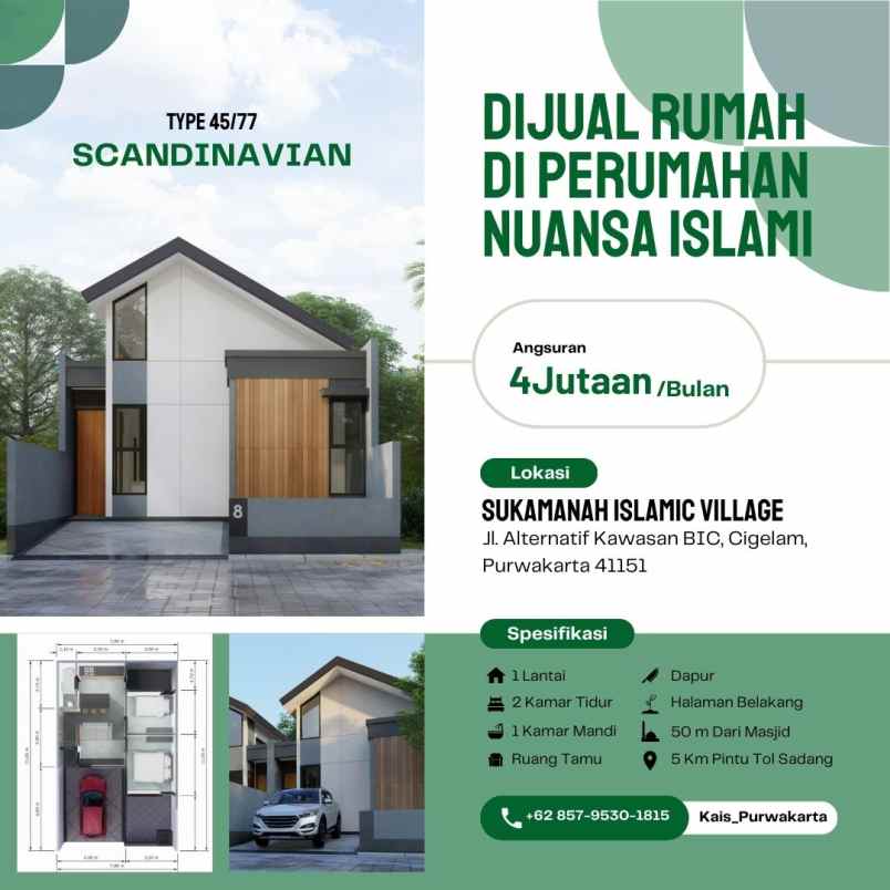 rumah bergaya scandinavian di purwakarta