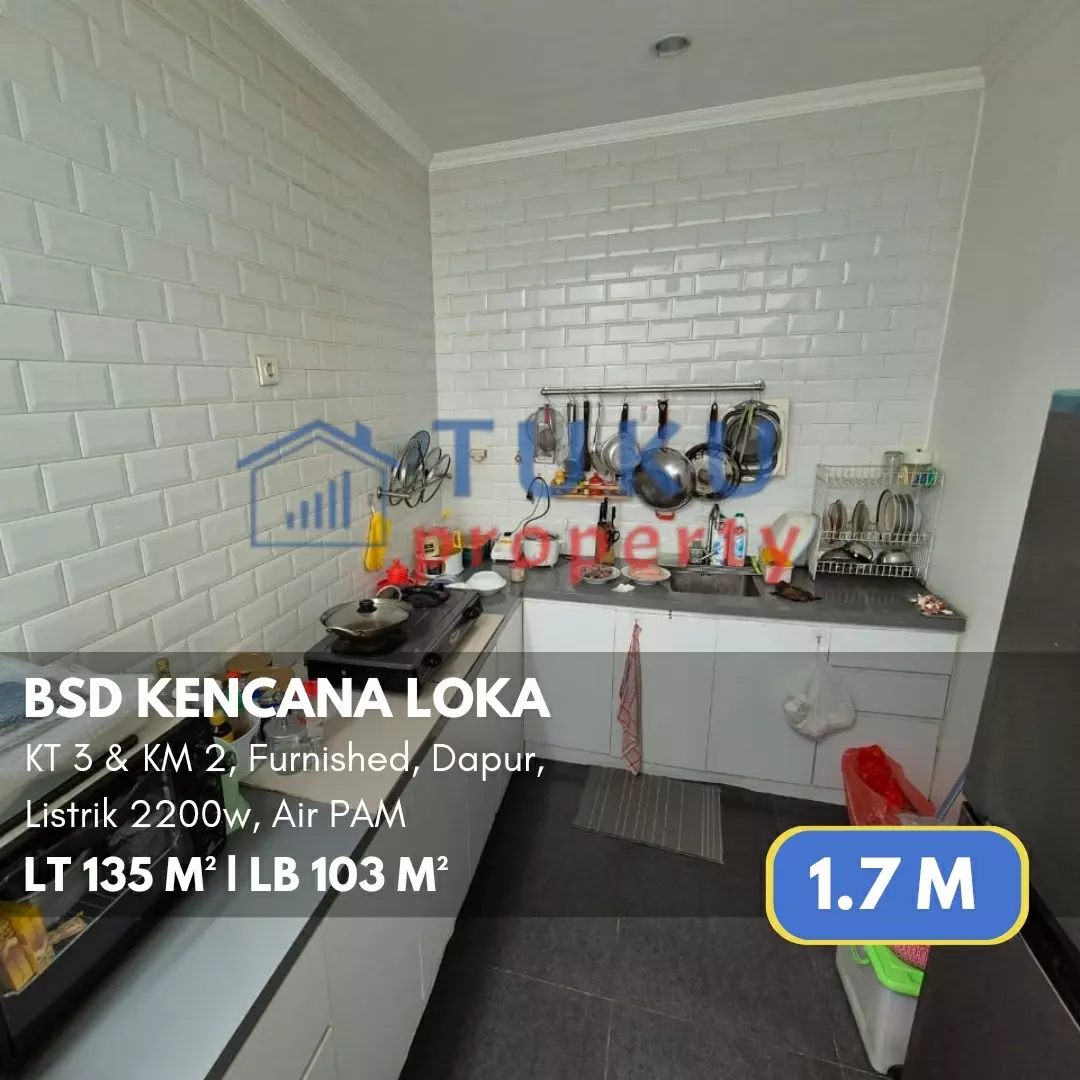 rumah bsd kencana loka rapih bisa langsung huni 1 7m