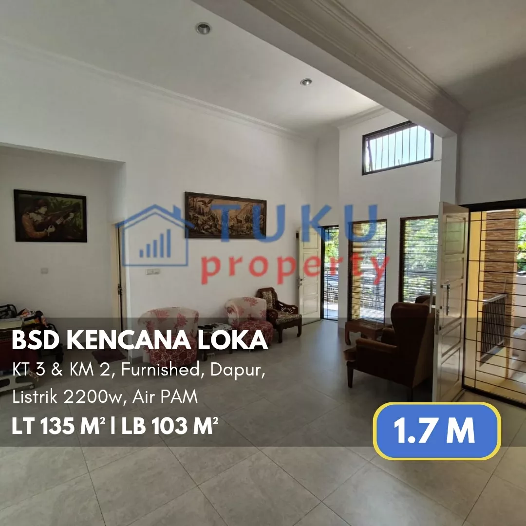 rumah bsd kencana loka rapih bisa langsung huni 1 7m