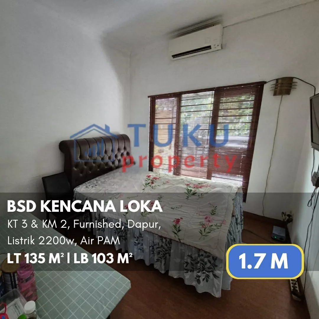 rumah bsd kencana loka rapih bisa langsung huni 1 7m