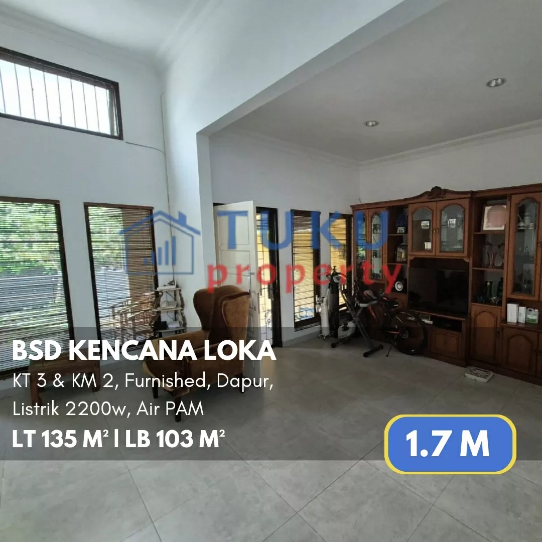 rumah bsd kencana loka rapih bisa langsung huni 1 7m