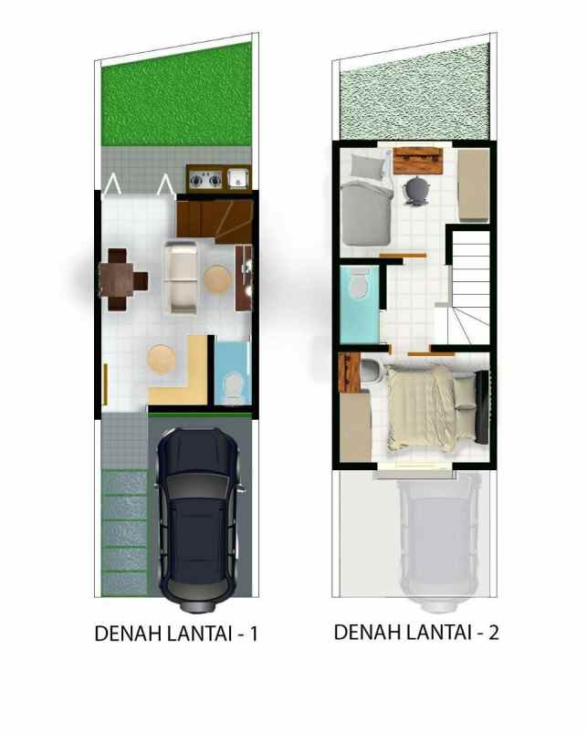 rumah cantik 2 lantai 400 jutaan lokasi cilodong depok