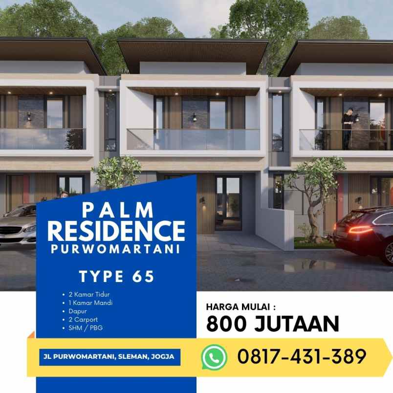 rumah dijual jogja palm residence purwomartani rumah