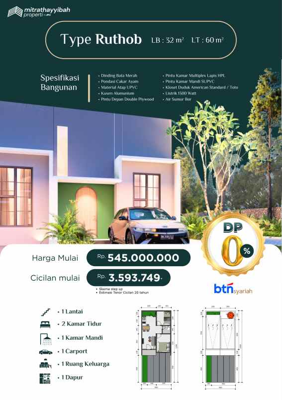 rumah islami tanpa bi checking cicilan flat