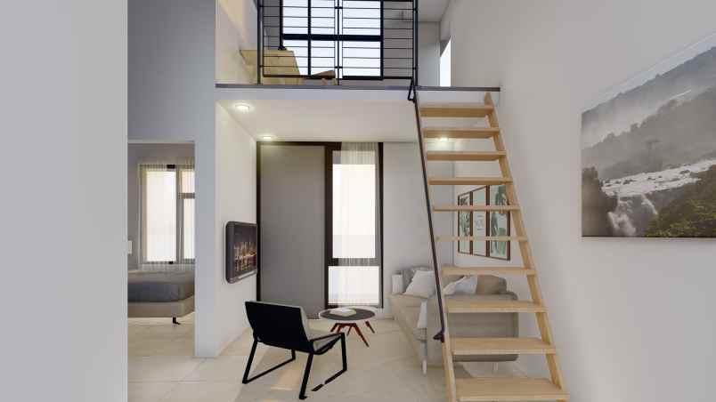 rumah kekinian desain scandinavian mezzanine depok