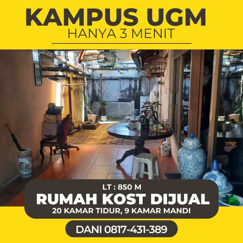 rumah kost dijual jogja kampus ugm uny kaliurang