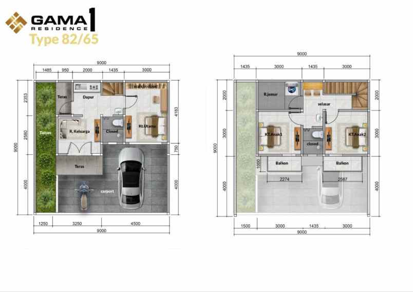 rumah mewah 2 lantai di pusat kota cibinong