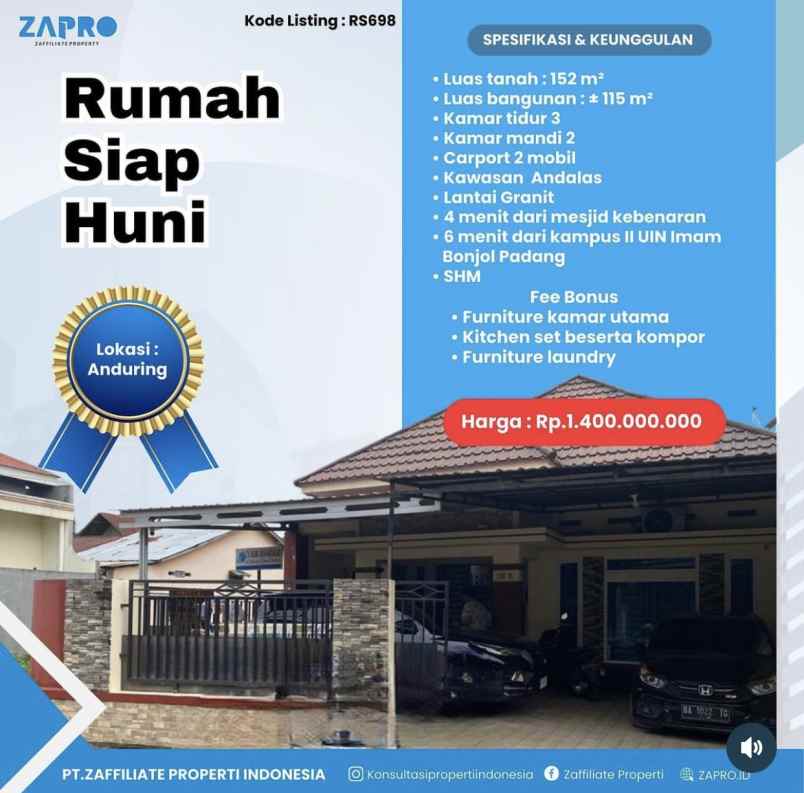 rumah mewah pusat kota padang