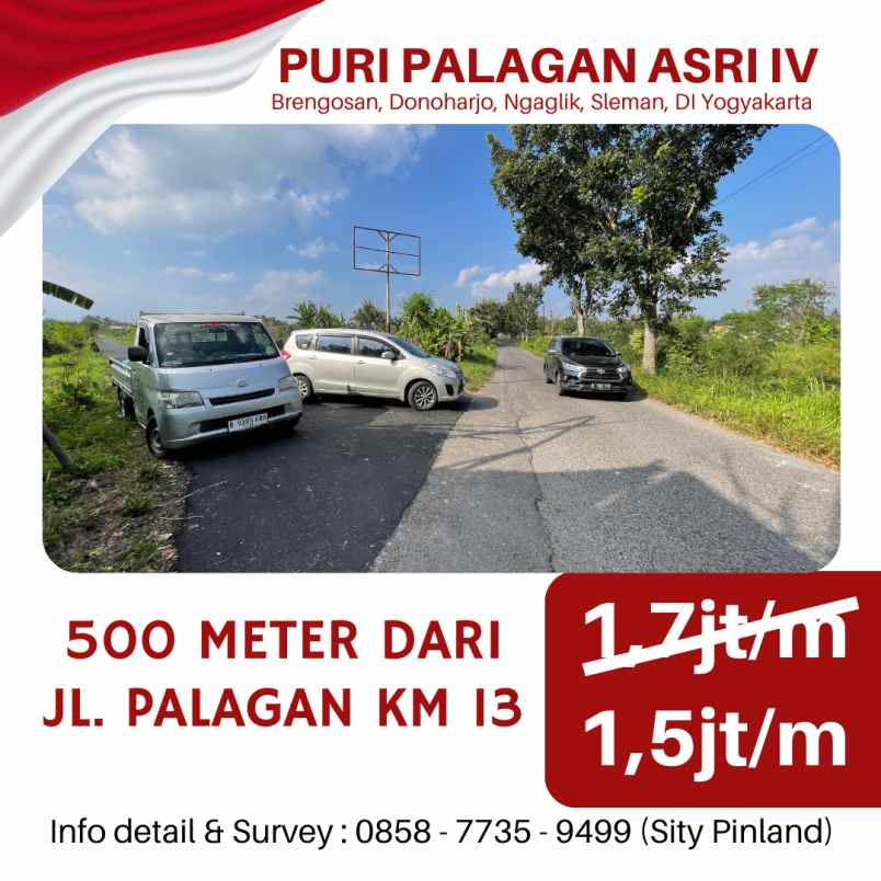 tanah kaveling mulai 1 5juta meter di jl palagan km 13