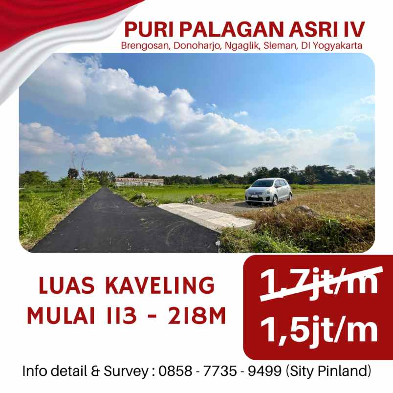 tanah kaveling mulai 1 5juta meter di jl palagan km 13