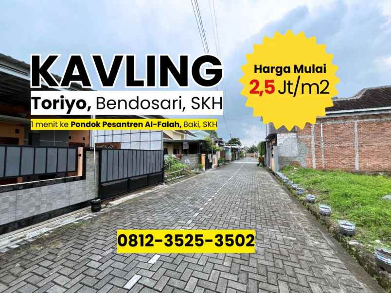 tanah kavling murah di bendosari sukoharjo wa