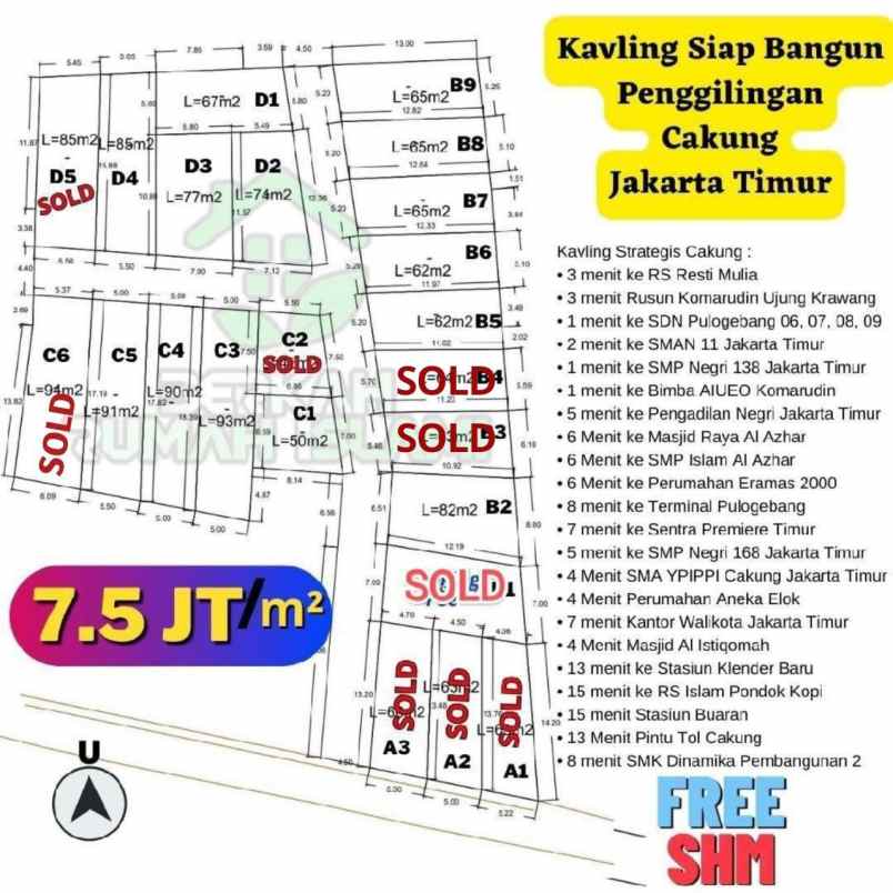 tanah kavling murah penggilingan cakung pondok kopi