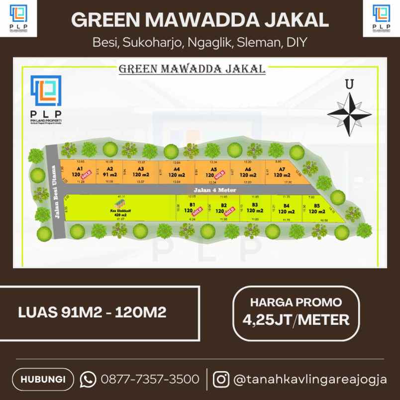 tanah kavling strategis 150 meter dari jakal km 13