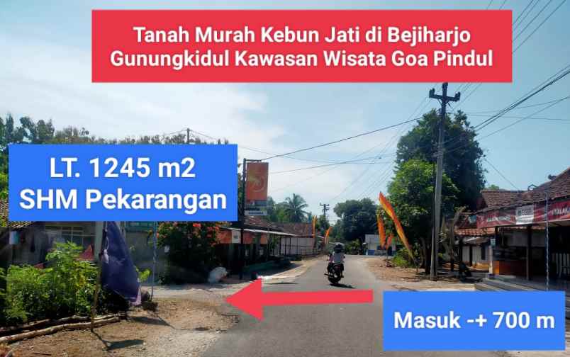 tanah murah dekat wisata alam goa pindul gunungkidul