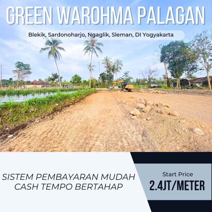 tanah murah di dekat jl palagan km 10 2 4jt meter