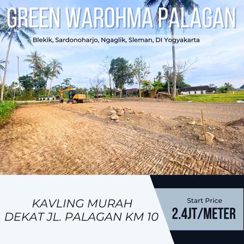 tanah murah di dekat jl palagan km 10 2 4jt meter