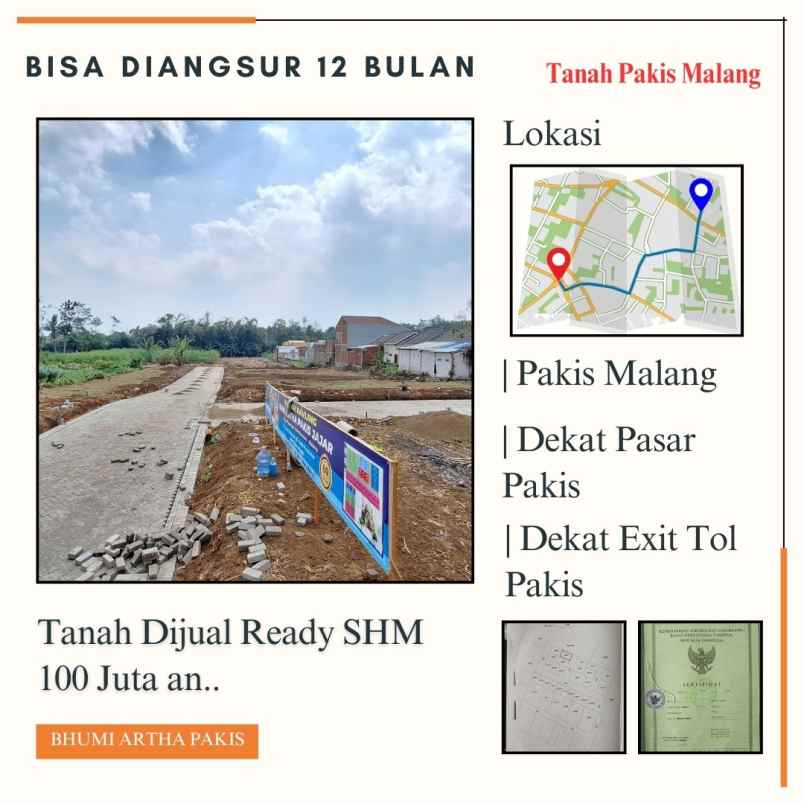 tanah ready shm pakis malang terbaru 2024