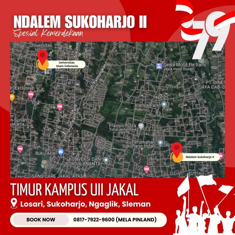 tanah shm pekarangan 2 15 jt m timur uii kampus pusat