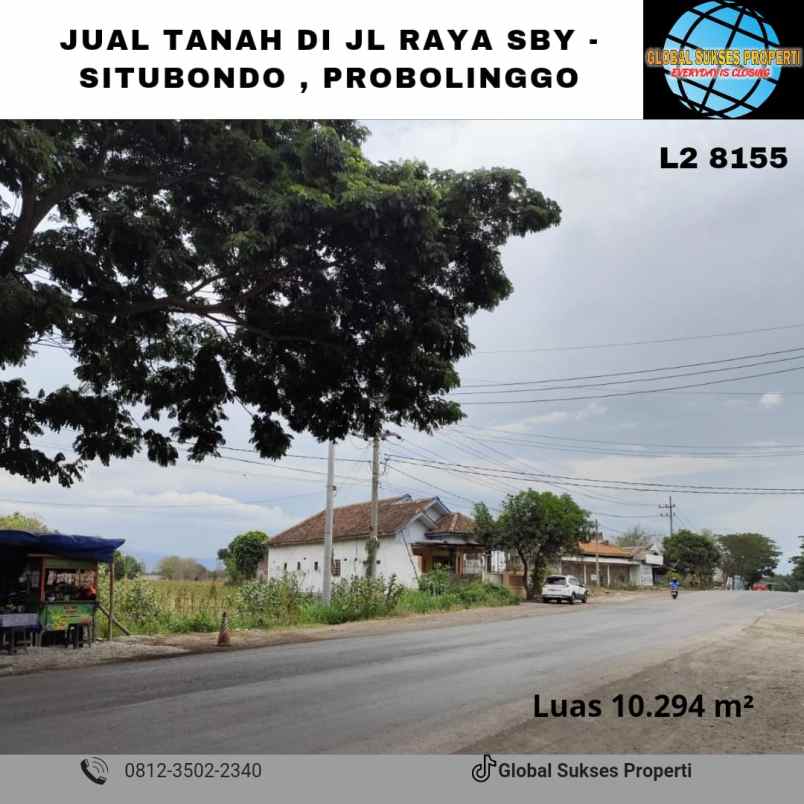 tanah strategis poros jalan raya paiton probolinggo