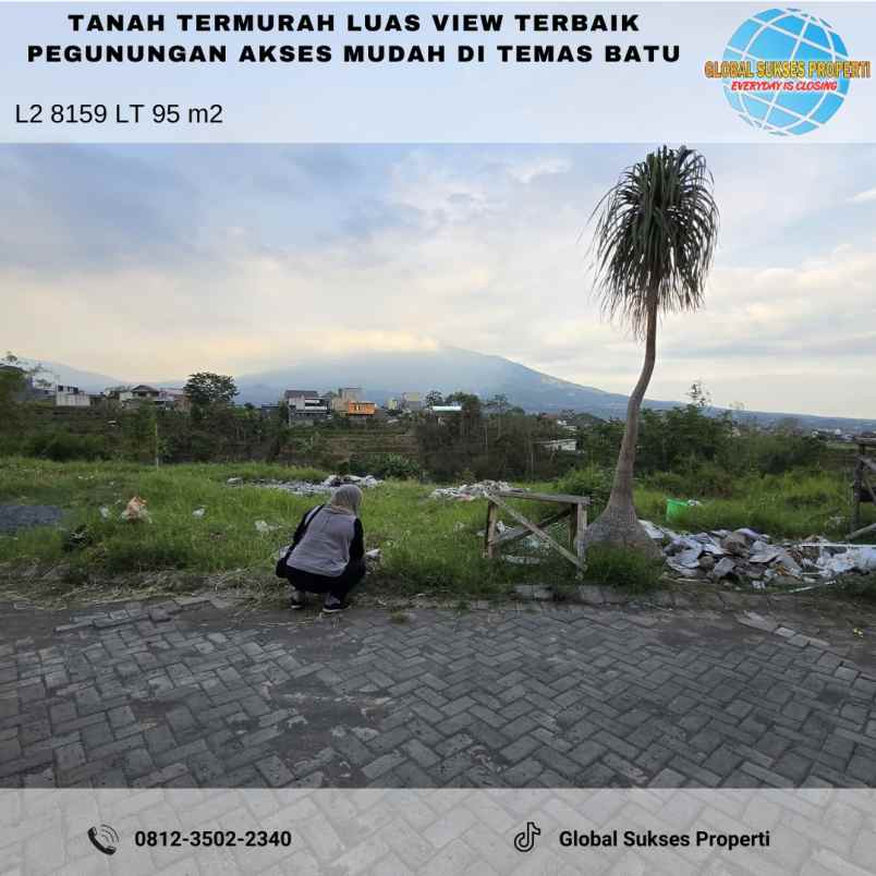 tanah super murah luas view pegunungan di kota batu